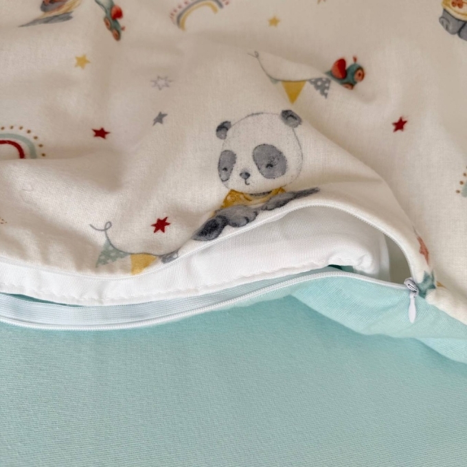 Set lenjerie de schimb pentru patut bebe 3 piese Panda (5)